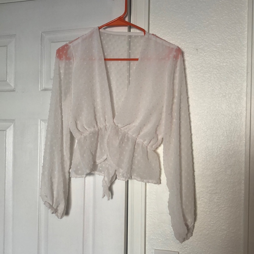 White crop blouse